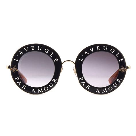 occhiali gucci l'amour|GUCCI Metal L'Aveugle Par Amour Round Frame Sunglasses.